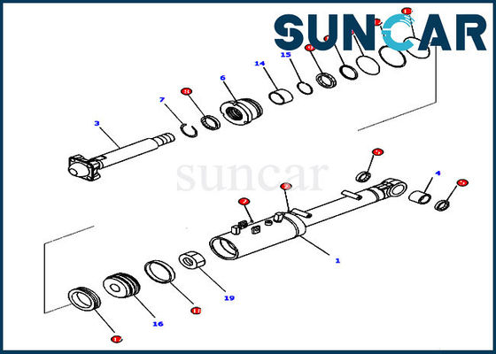 kaufen 707-99-43390 hydraulische Neigungs-Dichtungs-Reparatur Kit Dozer Sealing Parts For D65PX-17 D65EX-17 KOMATSU online manufacture