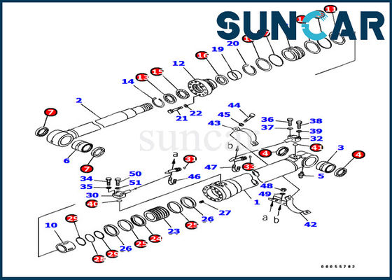 kaufen PC180LC-7-E0 KOMATSU 707-99-38760 Öldichtungs-Teile Boom-Rollsiegel-Kit Excavator Service Kits innere online manufacture