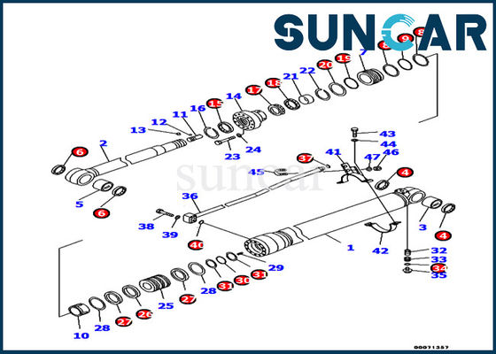 kaufen 707-99-45170 Modell-Arm Cylinder Seal-Ausrüstung KOMATSU-Bagger-Hydraulic Repair Partss Pc130-8 online manufacture