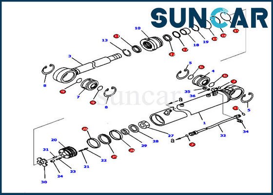 kaufen 707-99-36720 Bulldozer-Einstellwinkel-Rollsiegel-Reparatur Kit Fits D65EX-16 D65PX-16 KOMATSU online manufacture