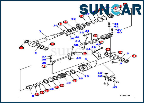 kaufen Der KOMATSU-Bagger-707-99-46440 Modell Service Kit Boom-Zylinder-Reparatur-Dichtungs-Ausrüstungs-PC190LC-8 online manufacture