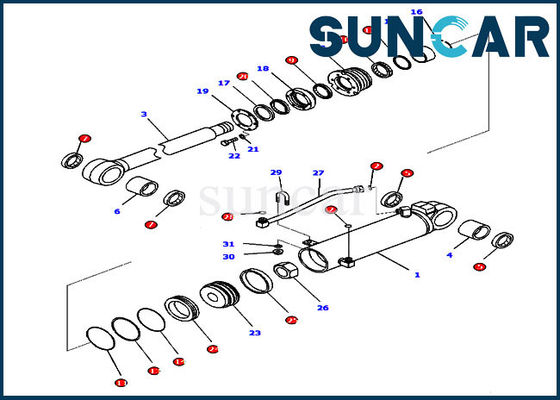 kaufen 707-99-42310 innere Teile Trennmaschinen-Aufzug-Hydrozylinder-Reparatur-Dichtungs-Kit Fors D65EX-16 KOMATSU online manufacture