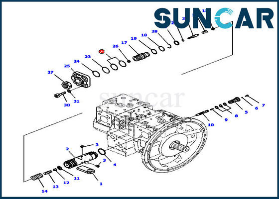 kaufen Hauptdichtungs-Ring Fors PC210-10 PC210LC-10 KOMATSU der pumpen-708-2L-45240 innere Teile online manufacture