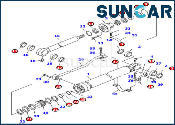 kaufen Der KOMATSU-Service-Ausrüstungs-707-99-36330 innere Teile Eimer-Rollsiegel-Ausrüstungs-des Bagger-PC138US-2E online manufacture