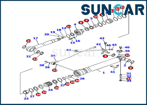 kaufen KOMATSU 707-99-45180 Bagger Inner Parts Service Kit Replacement der Arm-Rollsiegel-Ausrüstungs-PC130F-7 online manufacture