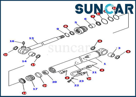 kaufen 707-98-04700 Bagger Inner Service Kit Eimer-Rollsiegel-Kit Komatsus PC18MR-2 PC14R-3 online manufacture