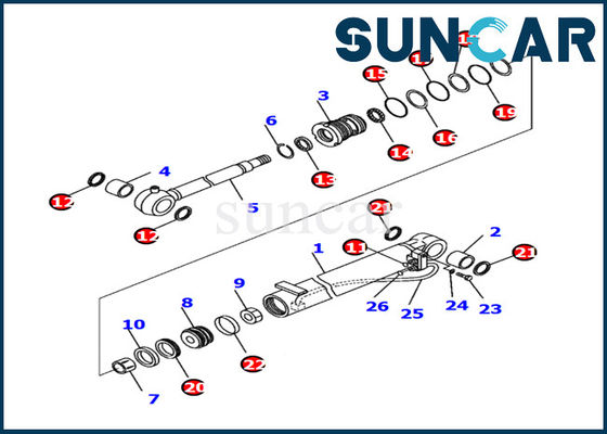 kaufen 707-98-04710 Bagger-Inner Repair Service-Ausrüstung Boom-Rollsiegel-Kit Komatsus PC14R-3 online manufacture