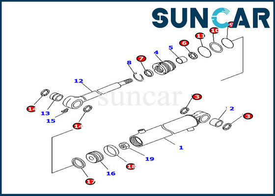kaufen 707-98-11220 Hydrozylinder Assy Repair Kit der KOMATSU-Boom-Schwingen-Rollsiegel-Ausrüstungs-PC14R-3 online manufacture