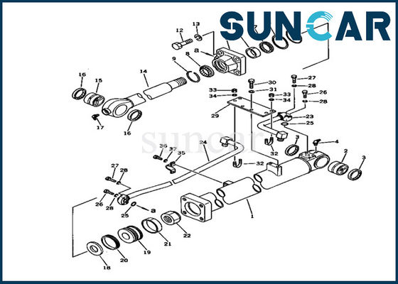 kaufen 707-98-37510 Bagger-Modell Repair Service Kit der KOMATSU-Eimer-Rollsiegel-Ausrüstungs-PC150LC-1 online manufacture