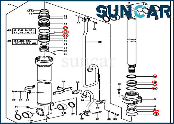 kaufen Hydrozylinder Kit Excavator Seal Kit Fits John Deere 2154D 225CLC des Boom-AH225136 online manufacture