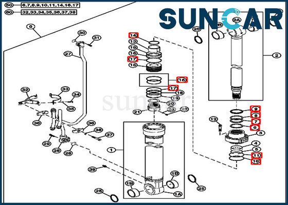 kaufen Zylinder-Service-Kit John Deeres 240DLC 250GLC des Boom-4S00715 Bagger Replacement Seal Kit online manufacture