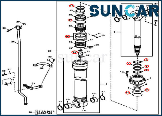 kaufen Reparatur-Kit Fors 240DLC 250GLC FYA00006591 John Deere Hydraulic Cylinder Seal Bagger Moldes online manufacture
