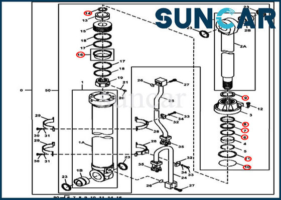 kaufen John Deere 4653041 kompatible Ausrüstungs-Modelle Arm-Dichtungs-Kit Hydraulic Service Kit Fitss 470GLC online manufacture