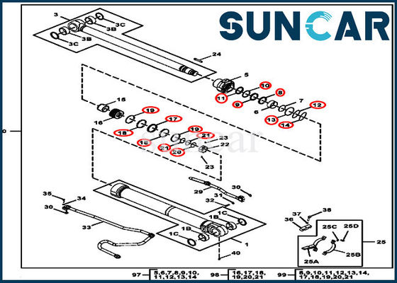 kaufen Service-Ausrüstung FYA00012905 des Zylinder-190GW passt John Deere Hydraulic Boom Cylinder-Komponenten online manufacture