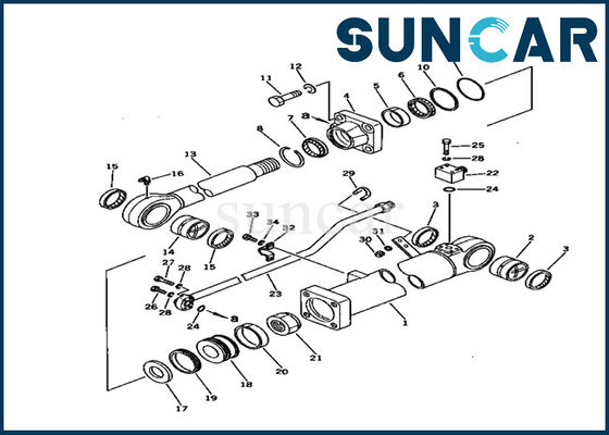kaufen 707-98-45100 Reparaturteilservice-Ausrüstung Arm-Rollsiegel-Kit Komatsu Excavators PC150-1 innere online manufacture