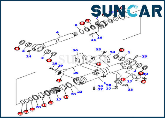 kaufen Der Ersatzteil-707-99-37290 hydraulische versiegelnde Ausrüstung Eimer-Rollsiegel-der Ausrüstungs-PC160LC-7 KOMATSU online manufacture