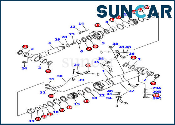 kaufen Hydraulische Ersatz-Dichtungs-Ausrüstungen KOMATSU PC160LC-7 der Arm-Zylinder-Dichtungs-Ausrüstungs-707-99-46320 online manufacture