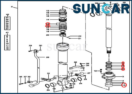 kaufen Hydrozylinder-Service-Ausrüstungen der Eimer-Dichtungs-Ausrüstungs-4467381 anwendbar auf Deere-Teile 180 160C online manufacture