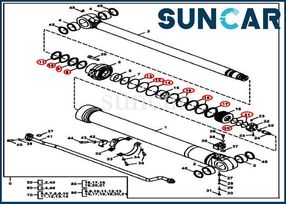 kaufen Des Arm-FYA00012900 Ausrüstungen Zylinder-Reparatur-Dichtungs-der Ausrüstungs-135G 130G John Deere Good Sealing Performance online manufacture