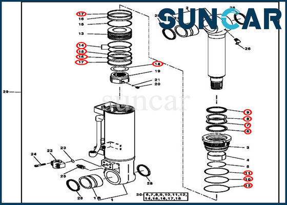 kaufen 4388027 Rollsiegel-Reparatur-Kit Fits John Deere Blade-Zylinder-Komponenten 120C 135C online manufacture