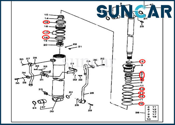kaufen 190 Rollsiegel-Kit Excavator Mechanical Equipment Repair-Ausrüstungen Deere-Teil-AT194439 online manufacture