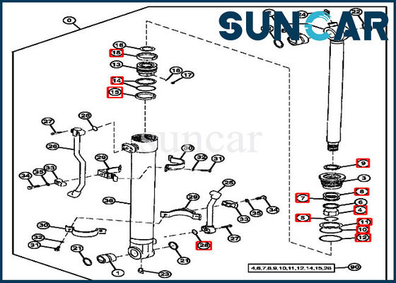 kaufen 4369716 Eimer-Öldichtungs-Kit Cylinder Service Kit For-Bagger 190 80 John Deere online manufacture