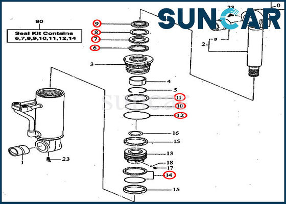 kaufen John Deeres 190 Blatt-Zylinder-Reparatur-Dichtungs-Ausrüstung der Modell-Gleitringdichtungs-Ausrüstungs-4369773 online manufacture