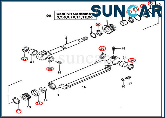 kaufen Service Kit Hydraulic Seal Repair Kits DEERE-4355825 passt Bagger Cylinder Blade Parts online manufacture