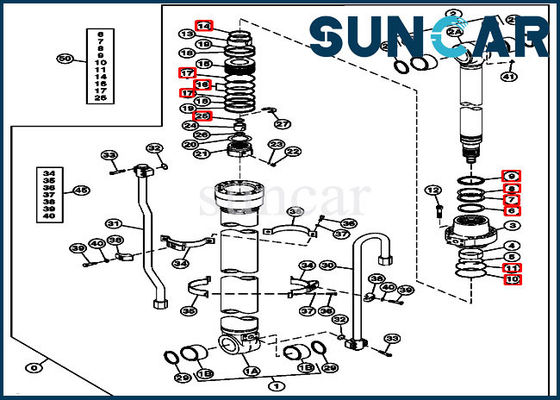 kaufen Passt hydraulische Dichtungs-Ausrüstungen des Ersatz-FYA00001392 Eimer-Zylinder John Deeres 245GLC 230GW online manufacture
