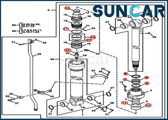 kaufen 4654422 Arm-Rollsiegel-Reparatur-Service Kit For Models 220DW John Deere Construction Machinery online manufacture