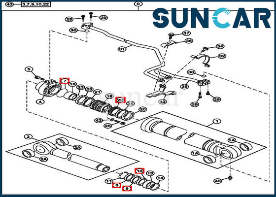 kaufen Hydraulische Reparatur-Robbe Kit For 230CLC John Deere Cylinder Components des Boom-4485612 online manufacture