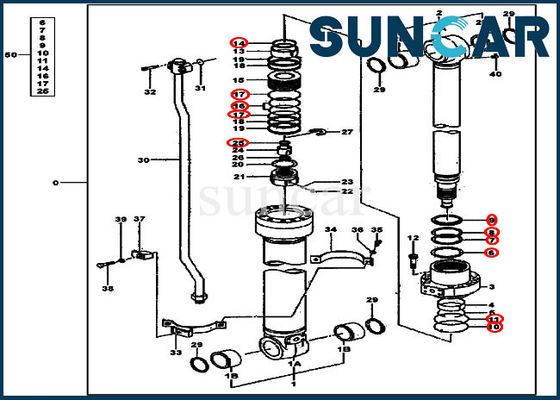 kaufen Service-Ausrüstung 4631062 Arm-Rollsiegel-Kit Excavator Hydraulic Sealss JOHN DEERE online manufacture