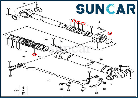 kaufen Hydraulische Robbe Kit Deere Parts 230CLC der Reparatur-4485614 für Eimer-Zylinder-Komponenten online manufacture