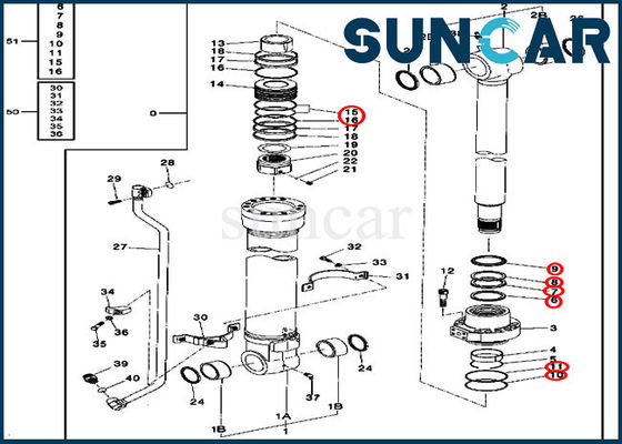 kaufen 4627361 Bagger-Bucket Cylinder Sealings-Ausrüstung 2554 230CLC John Deere Oil Seal Kits online manufacture