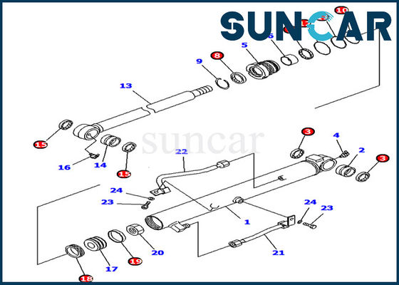 kaufen 707-39-65190 Reparatur-Set Eimer-Rollsiegel-Kit Komatsu Excavators PC10UU PC14R PC16R online manufacture