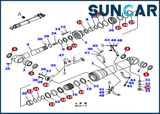kaufen 707-98-48610 KOMATSU-Bagger-Seal Kits Arm-Zylinder-Reparatur-Robbe Kit For PC180 PC200 PC210 online manufacture