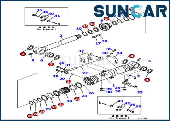 kaufen 707-99-48710 Bagger Repair Kit KOMATSU-ARM Rollsiegel-Kit Cylinder Inner Partss PC240LC-10 online manufacture