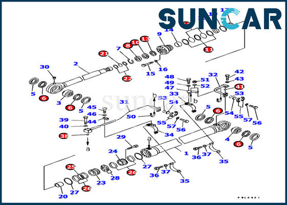 kaufen 707-99-77070 Eimer-Zylinder, der innere Reparatur-Teile Kit Komatsu Excavators PC1800-6 versiegelt online manufacture