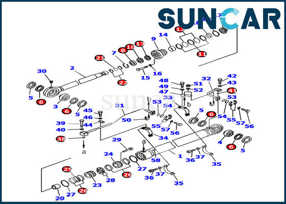 kaufen KOMATSU PC1800-6 Bagger Service Kit Inner Repair Kit der Eimer-Rollsiegel-Ausrüstungs-707-99-77180 online manufacture