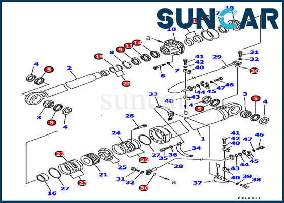 kaufen Des Boom-PC1800-6 Sitz-KOMATSU-Baggers Rollsiegel-der Ausrüstungs-707-99-87700 Teilservice-Ausrüstung innere online manufacture