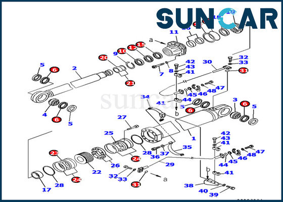kaufen Boom-hydraulisches Rollsiegel Kit Sealing Kits Fits PC1800-6 KOMATSU-Bagger-707-99-87730 online manufacture