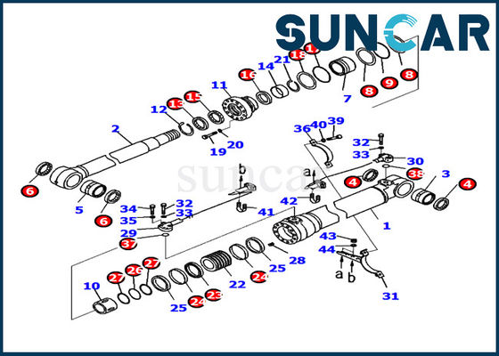 kaufen 721-98-00250 dröhnen innere Teile des Baggers PC220LC-8 KOMATSU Zylinder Reparatur-Dichtungs-Ausrüstung online manufacture