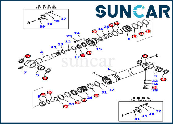 kaufen 721-98-00260 hydraulisches inneres Reparatur-Set ARM Rollsiegel-Kit Komatsu Excavators PC240LC-11 online manufacture