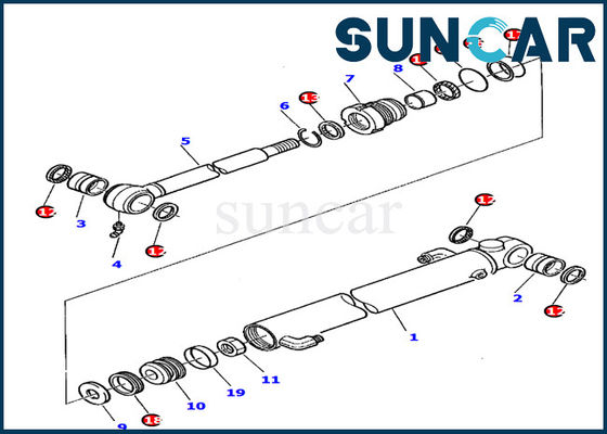 kaufen 878000390 KOMATSU Eimer-Rollsiegel-Kit Excavator Sealing Kit Fits-Bagger PC20-7 online manufacture