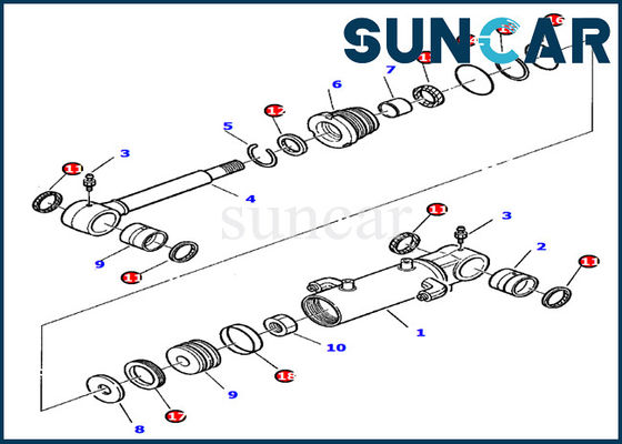 kaufen 878000393 Bagger Hydraulic Cylinder Assy Inner Parts der Blatt-Rollsiegel-Ausrüstungs-PC20-7 KOMATSU online manufacture