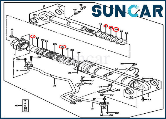 kaufen 4485615 Boom-Dichtungs-Reparatur-Sets passt Zylinder 270C LC John Deere Excavator li./re online manufacture