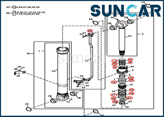 kaufen Komponenten Service Kit John Deere Hydraulic Bucket Cylinder des Bagger-FYA00010735 online manufacture