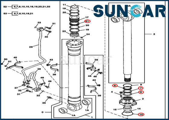kaufen Reparatur-Robbe Kit For 330LCR JOHN DEERE der Zylinder-Service-Ausrüstungs-9180581 des Boom-li./re online manufacture