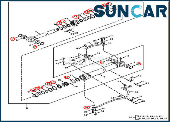 kaufen Dichtungs-Ausrüstungen LH-relativer Feuchtigkeit der Boom-Dichtungs-Ausrüstungs-4640107 Zylinder passt John Deere Excavator 370C 3554 online manufacture