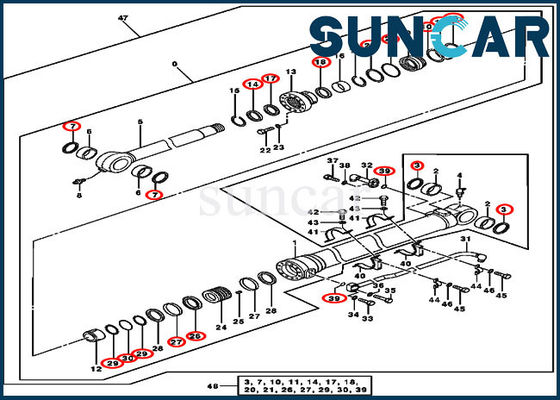 kaufen Rollsiegel-Ersatz Kit For 370C 3554 John Deere der Eimer-Dichtungs-Ausrüstungs-4640108 online manufacture